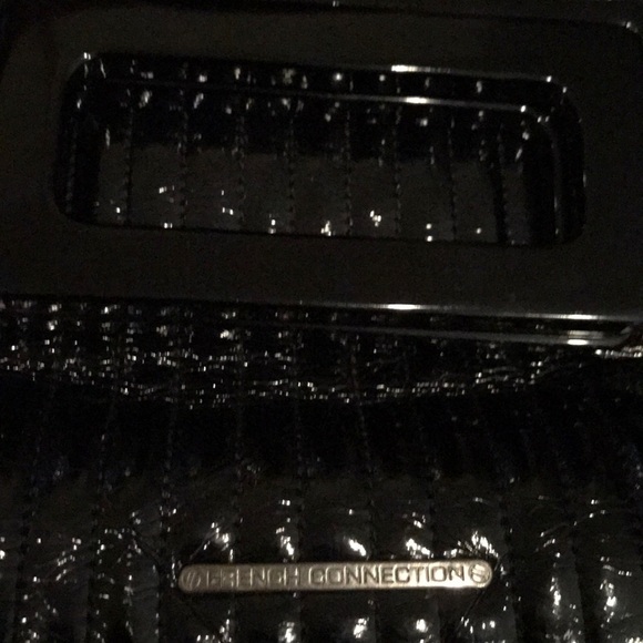 French Connection black vegan patent leather bag - Picture 3 of 8